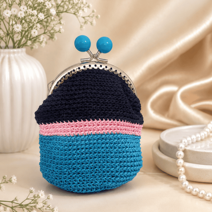 Azure Pop Handmade Crochet Coin Purse