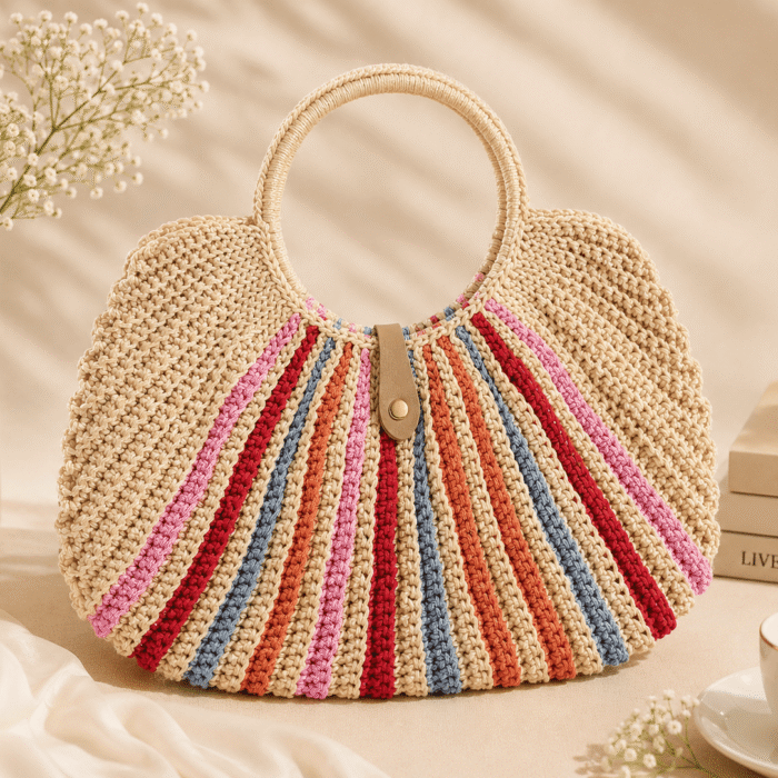 Pastel Radiance Handmade Crochet Handbag