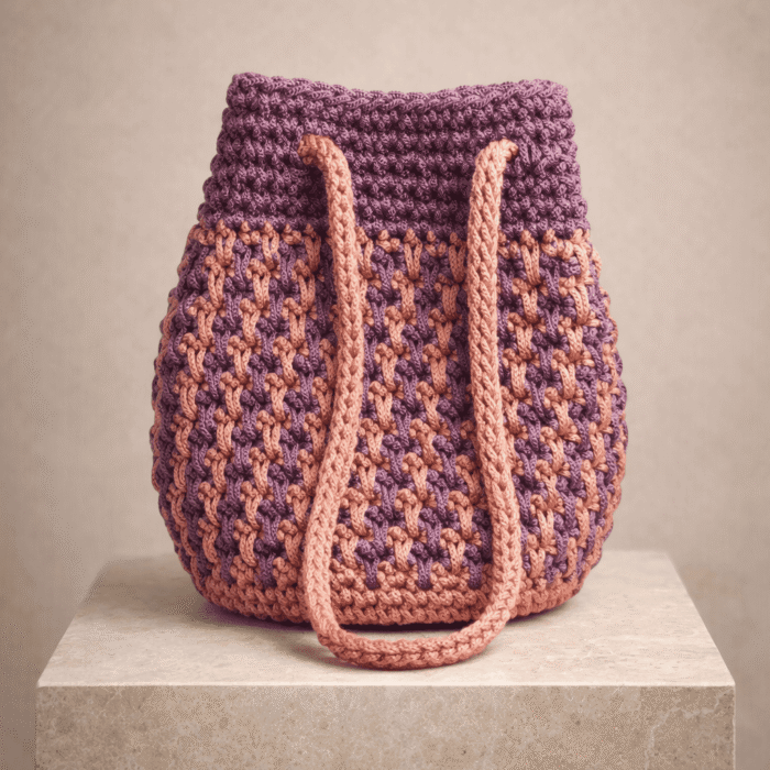 Twilight Bloom Handmade Crochet Bucket Bag