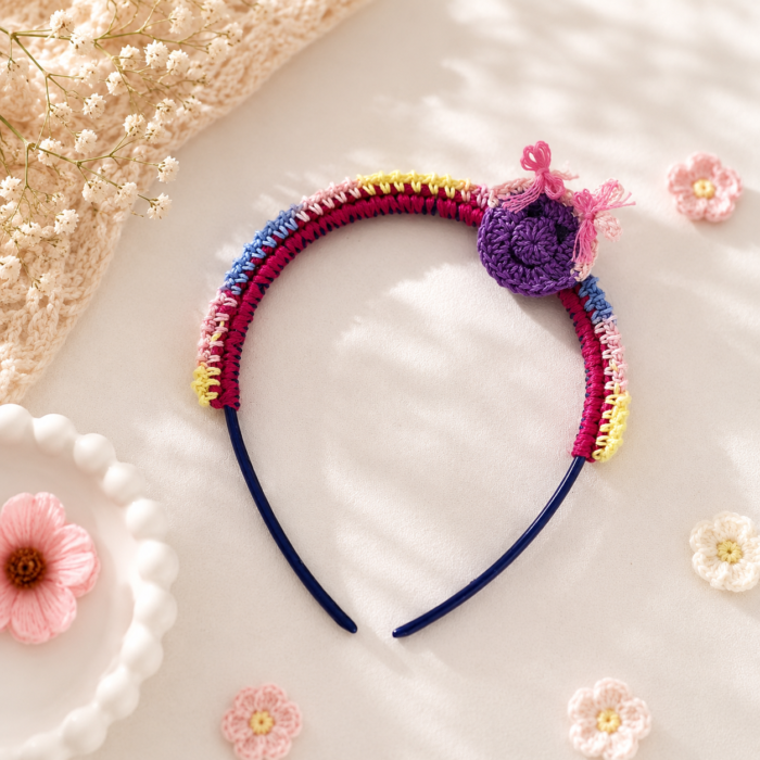 Rainbow Bloom Handmade Crochet Headband
