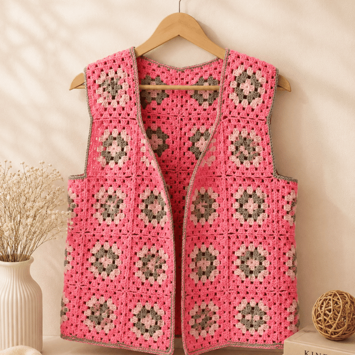Blossom Square Handmade Crochet Vest