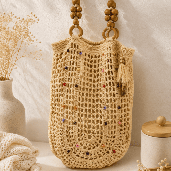 Bohemian Breeze Handmade Crochet Tote Bag