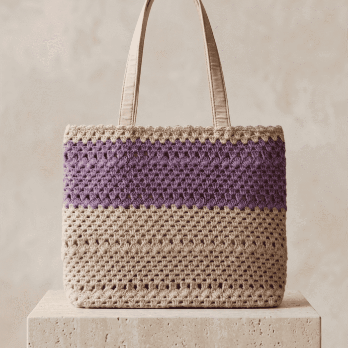 Lavender Mist Handmade Crochet Tote Bag